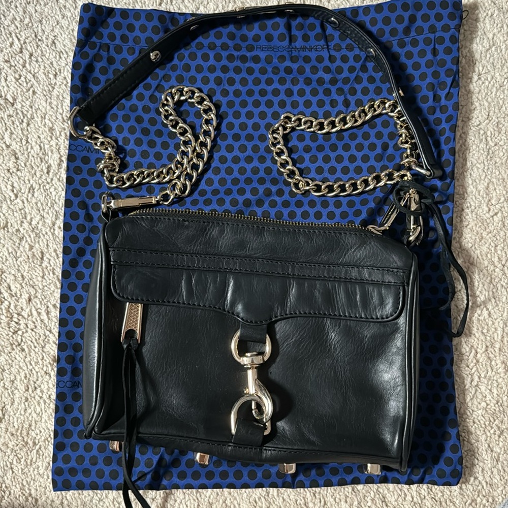 Rebecca minkoff crossbody ( black with gold hardware)